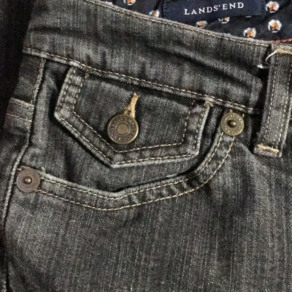Land’s‎ End Dark Grey Gray Denim Jean Sz 14